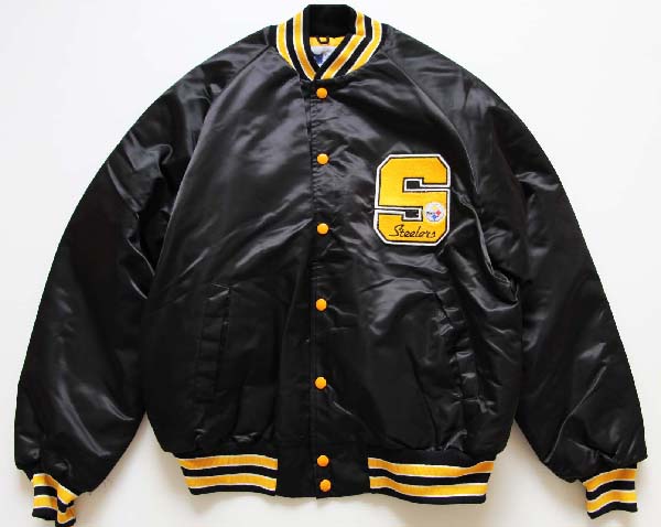 デッドストック☆90s STAHL-URBAN NFL STEELERS ナイロンスタジャン 黒