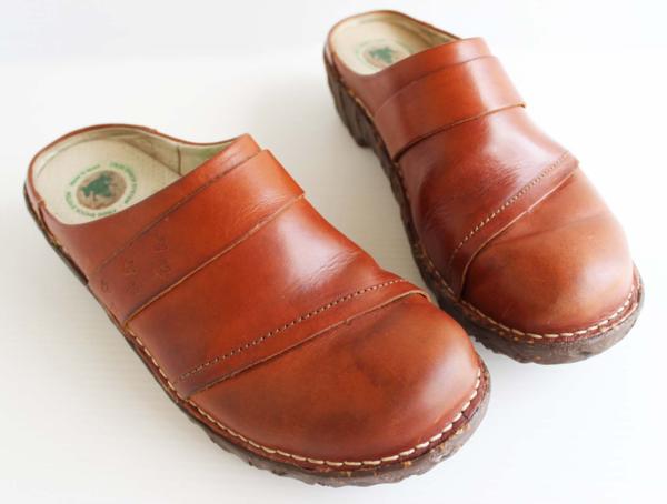 EL NATURA LISTA レザー サボ サンダル 茶 38☆クロッグ - Sixpacjoe