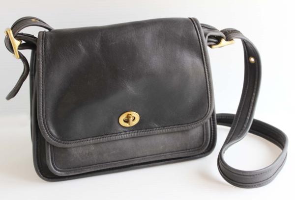 USA製COACHオールド コーチ レザー ショルダーバッグ 黒☆9061