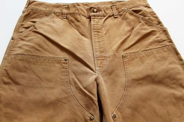 80s carharttカーハート ダック地 ダブルニー ペインターパンツ 茶 w36