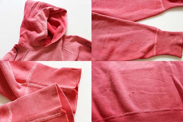 60s UNKNOWN コットン スウェットパーカー 赤 フェード - Sixpacjoe