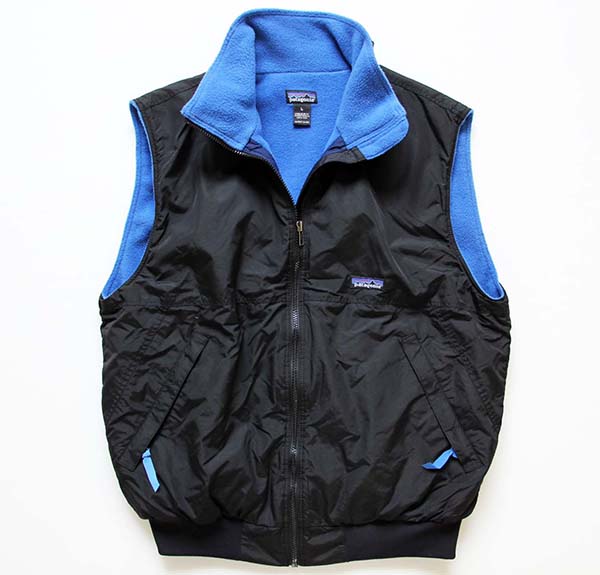 90s patagoniaパタゴニア フリースライナー ナイロンベスト 黒 L