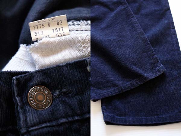 80s Levi'sリーバイス 519 コーデュロイパンツ 紺 w32 L34 - Sixpacjoe