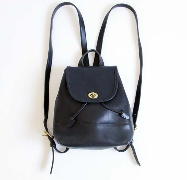 USA製 COACH オールド コーチ レザー リュックサック 黒☆9960