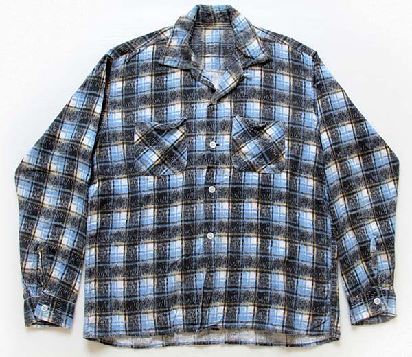 50s UNKNOWN チェック プリントネルシャツ - Sixpacjoe Web Shop