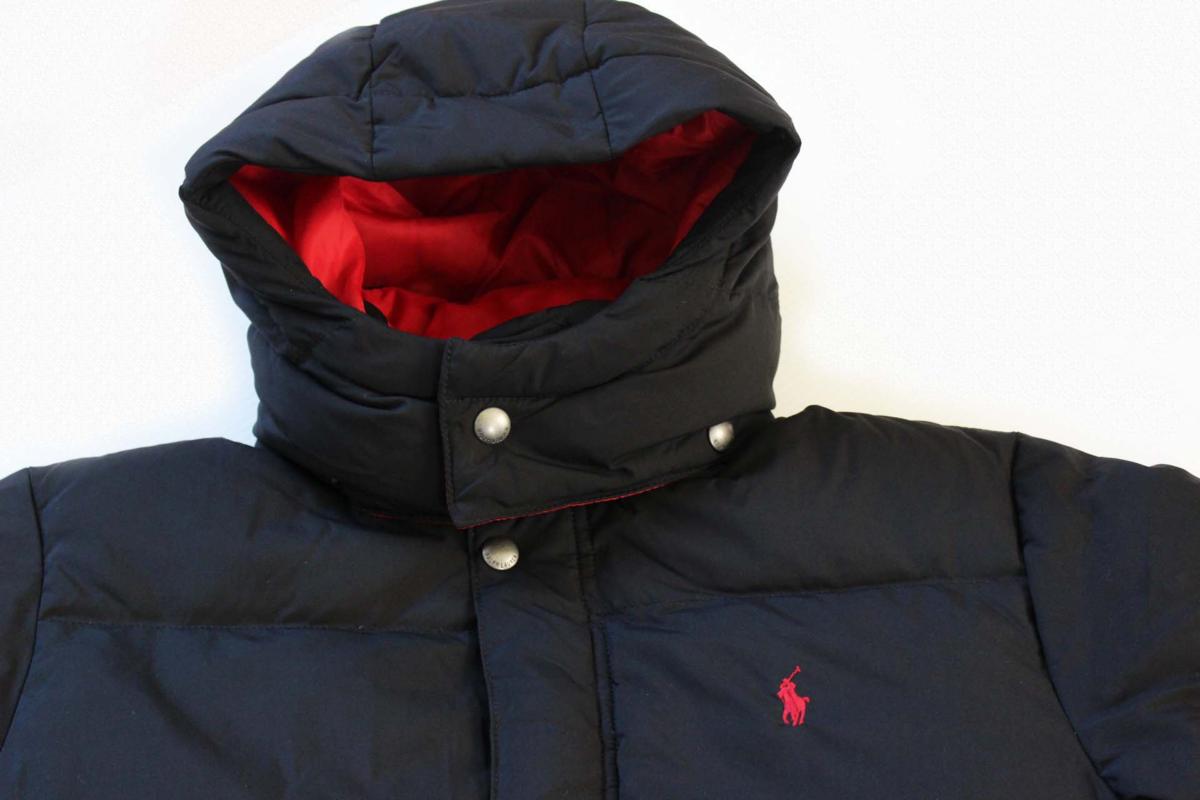 ポロ ラルフローレン フード付き ダウンジャケット 黒 ボーイズL