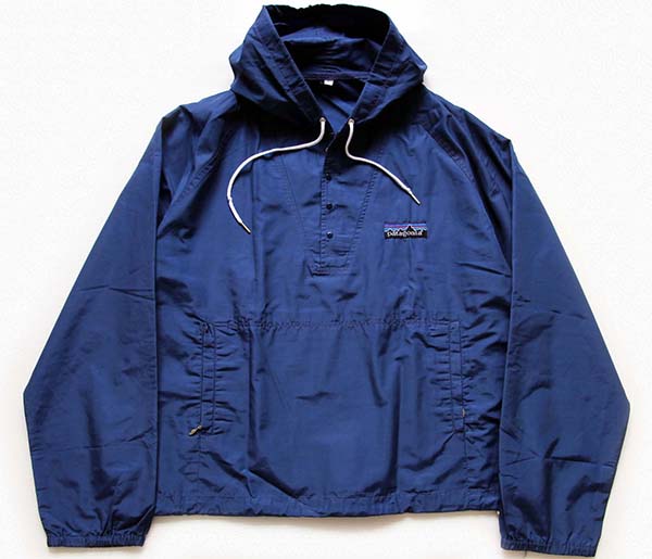 80s patagoniaパタゴニア デカタグ ナイロン アノラックパーカー 紺 L