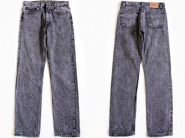 90s USA製 Levi'sリーバイス 505 ケミカルウォッシュ ブラックデニム