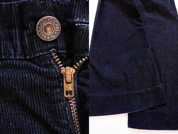70s USA製 Levi'sリーバイス 646 コーデュロイパンツ 後染め 黒 w30