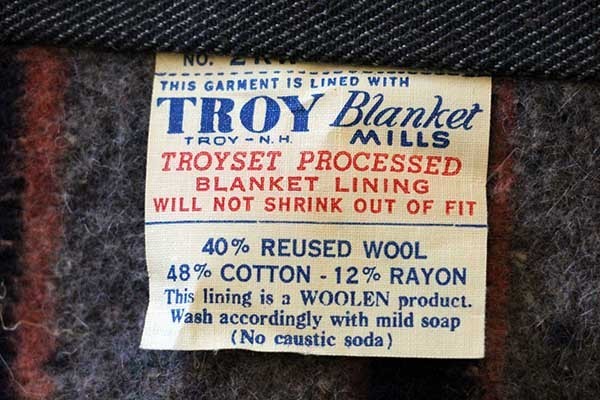 デッドストック☆50s USA製 OSHKOSH B'GOSH ブランケットライナー