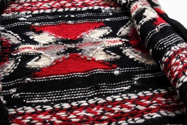 80s ラルフローレン ネイティブ柄 ショールカラー ウール ハンドニット