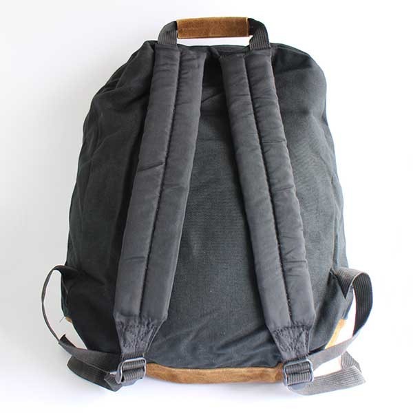 90s USA製 JANSPORTジャンスポーツ ボトムレザー リュックサック 黒