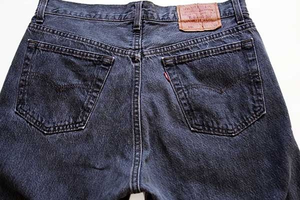 90s USA製 Levi'sリーバイス 501 先染め ブラック デニムパンツ w33