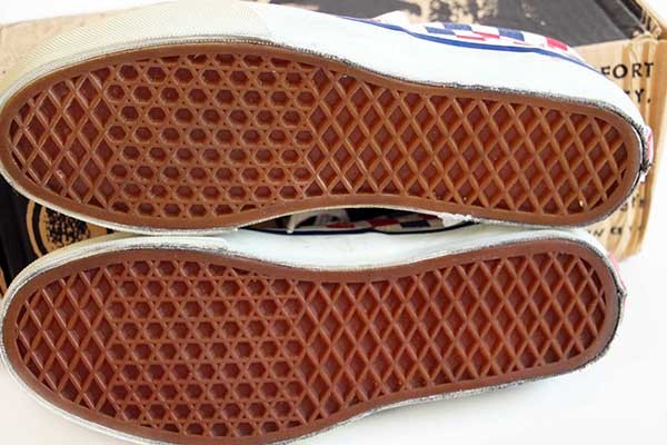 90s USA製 VANSバンズ ERAエラ チェッカーフラッグ 紺×赤×白 7.5