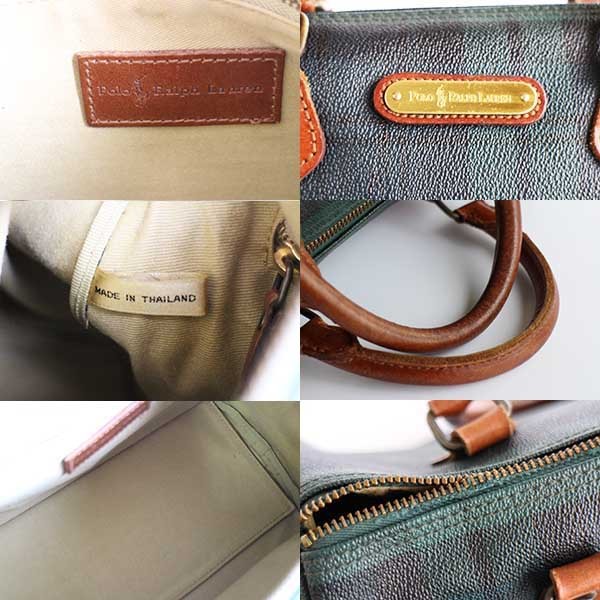 ポロ ラルフローレン ブラックウォッチ タータンチェック PVC ボストン