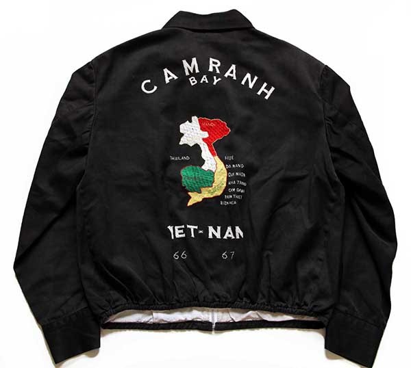 60s CAMRANH BAY タイガー ドラゴン刺繍 ベトジャン 炭黒 - Sixpacjoe