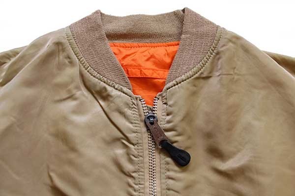 90s USA製 ALPHAアルファ MA-1 フライトジャケット ゴールド L