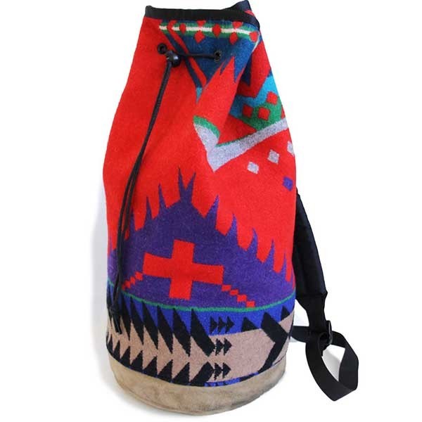 80s USA製 PENDLETONペンドルトン ネイティブ柄 ボトムレザー ウール