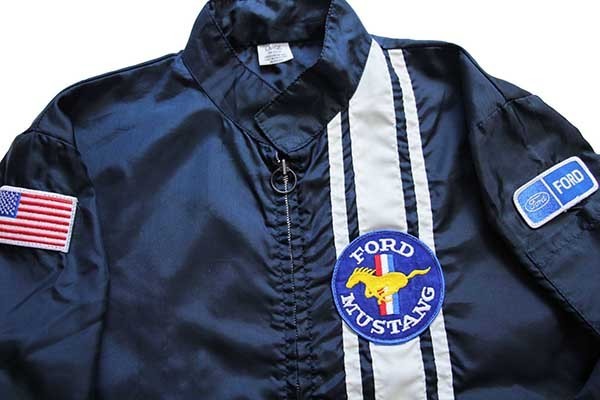 70s FORDフォード MUSTANG 星条旗 パッチ付き ナイロン レーシング