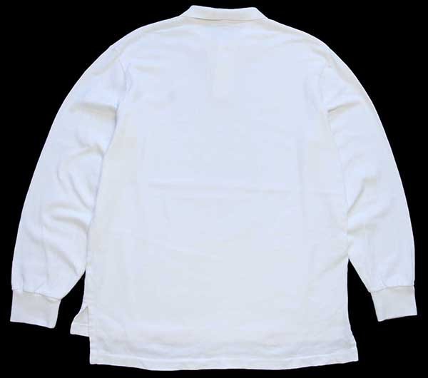 ポロ ラルフローレン ワンポイント コットン 長袖ポロシャツ 白 L