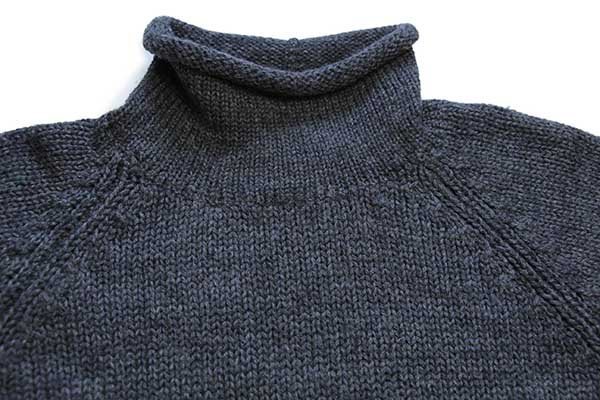 90s J.CREW ロールネック ウールニット セーター チャコールグレー S