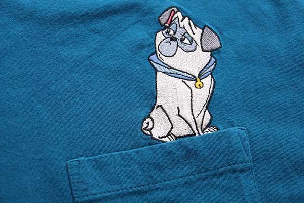 90s Disneyディズニー ポカホンタス パーシー 刺繍 コットン ポケットT