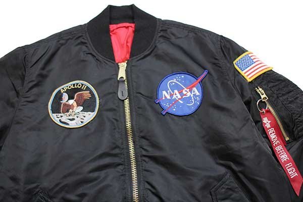 ALPHAアルファ NASA APOLLO 星条旗 パッチ付き MA-1 フライト