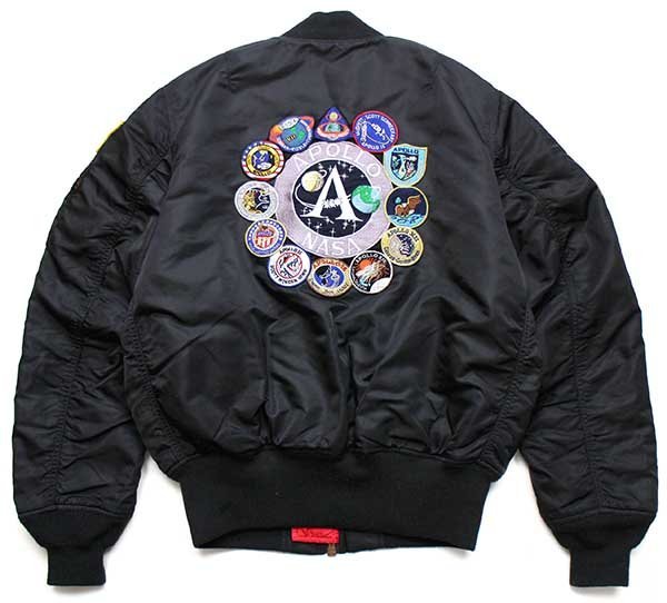 ALPHAアルファ NASA APOLLO 星条旗 パッチ付き MA-1 フライト