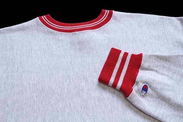 90s USA製 Championチャンピオン 無地 目無し リブライン リバース