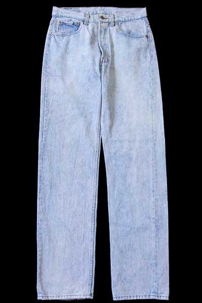 80s USA製 Levi'sリーバイス 501 ケミカルウォッシュ デニムパンツ W32