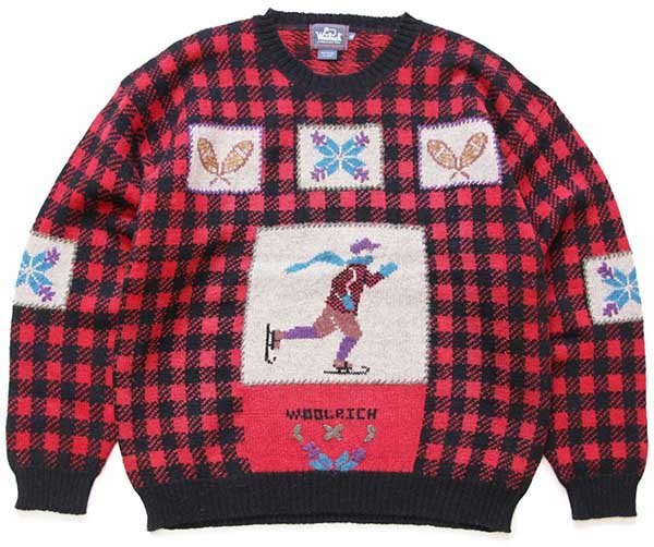 90s Woolrichウールリッチ アイススケート バッファローチェック