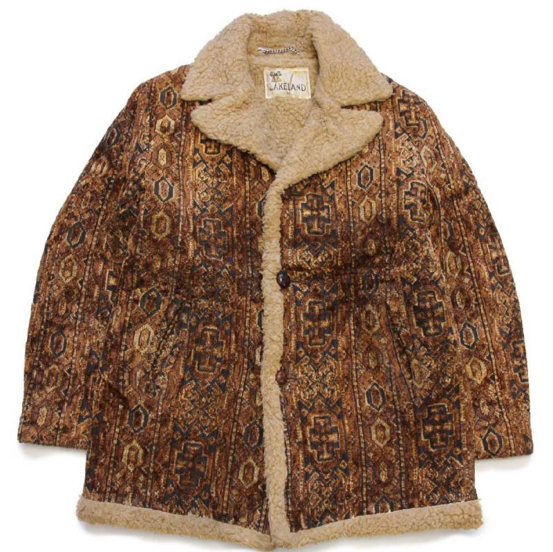 60s LAKELAND ボアライナー 総柄 ゴブラン織り コート 38 - Sixpacjoe