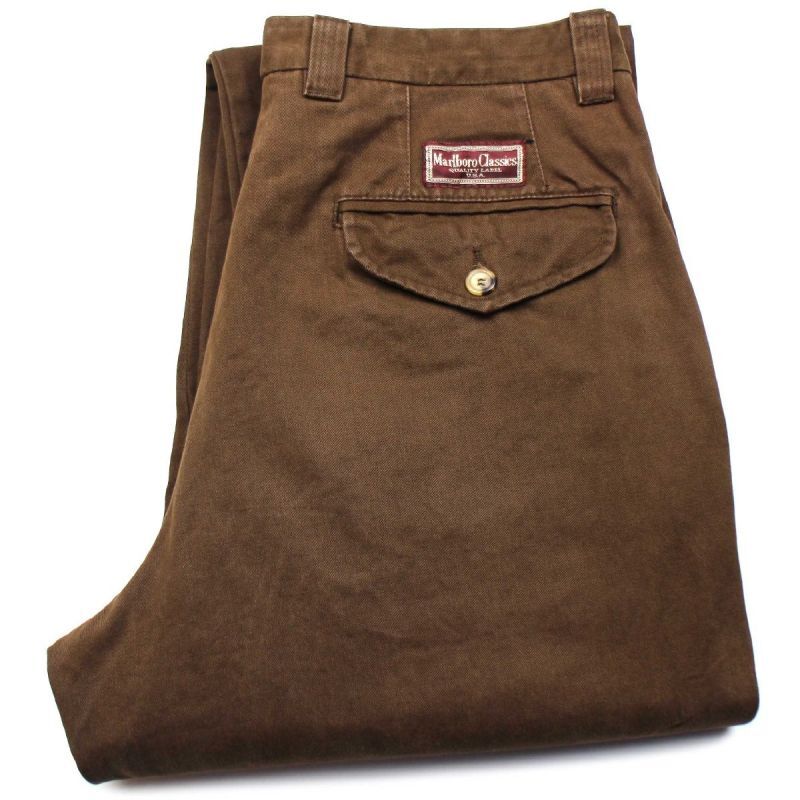 Marlboro Classics コットンツイル チノパン ブラウン w33 - Sixpacjoe