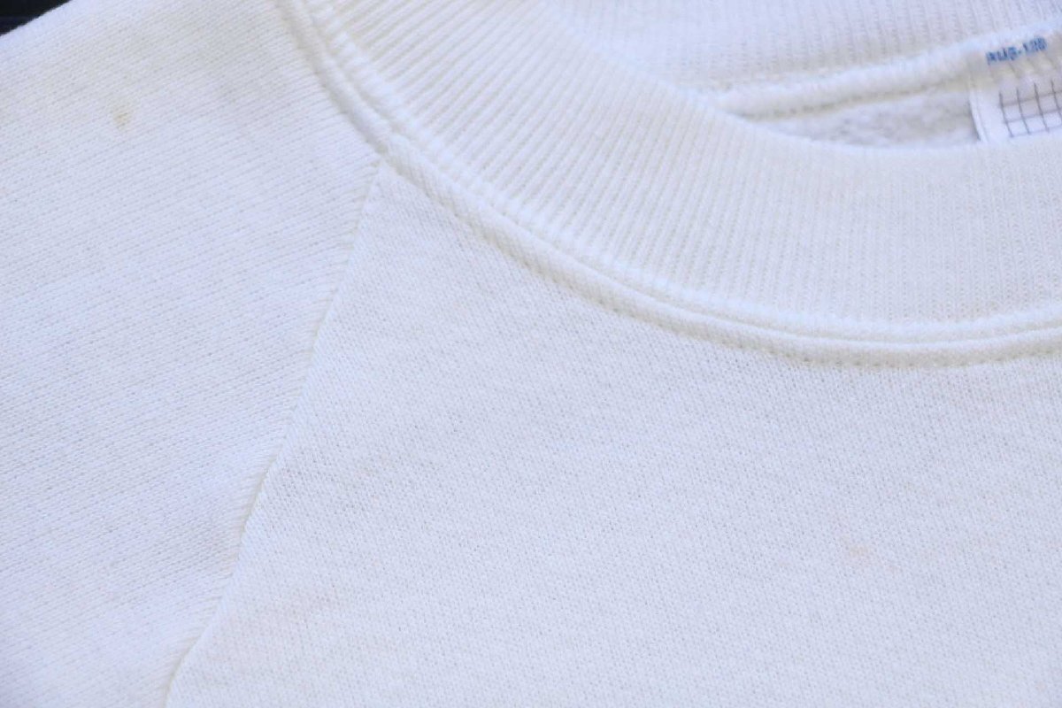 80s USA製 JERZEES 無地 スウェット 白 L☆ブランク RUSSELLラッセル