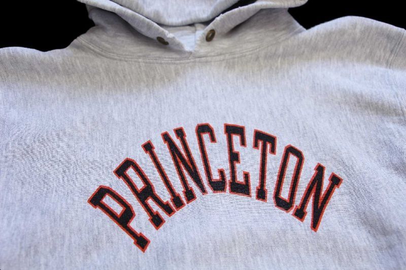 80s USA製 Championチャンピオン PRINCETON 染み込みプリント リバース