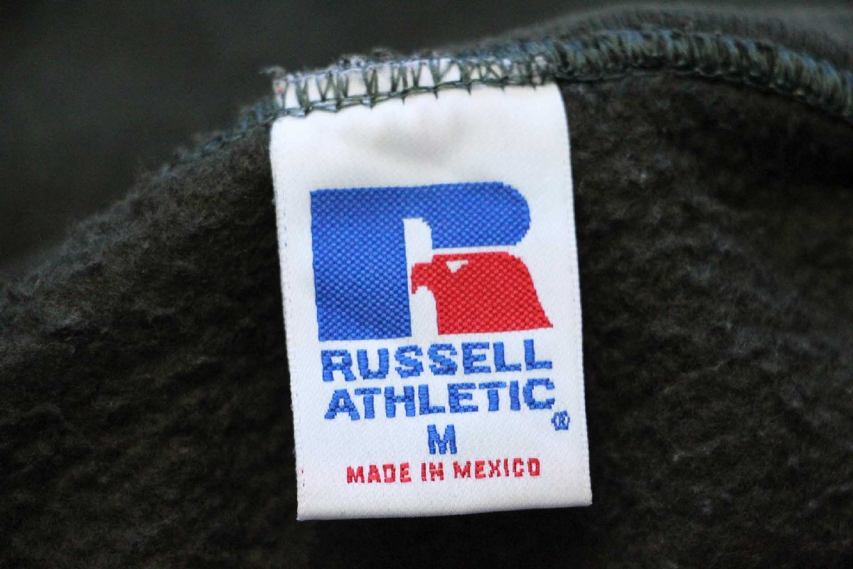 90s メキシコ製 RUSSELLラッセル 無地 スウェットパーカー 深緑 M