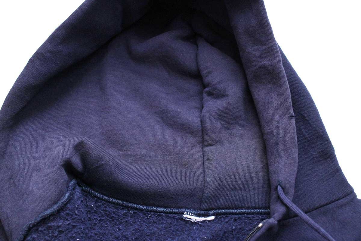 90s RUSSELLラッセル 無地 スウェット ジップパーカー ナス紺 フェード