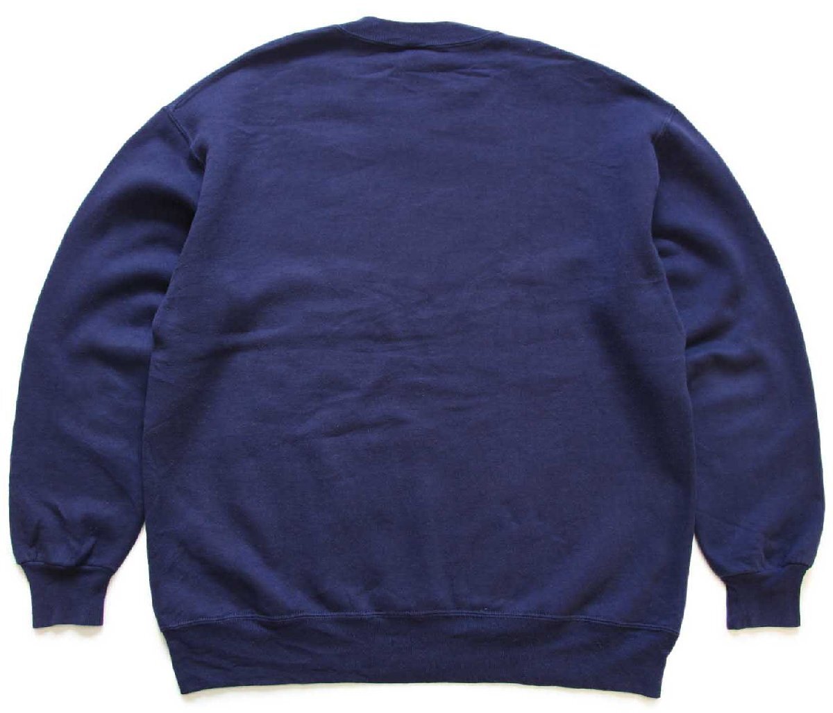 90s USA製 RUSSELLラッセル 無地 前V スウェット ナス紺 XXL☆01 特大
