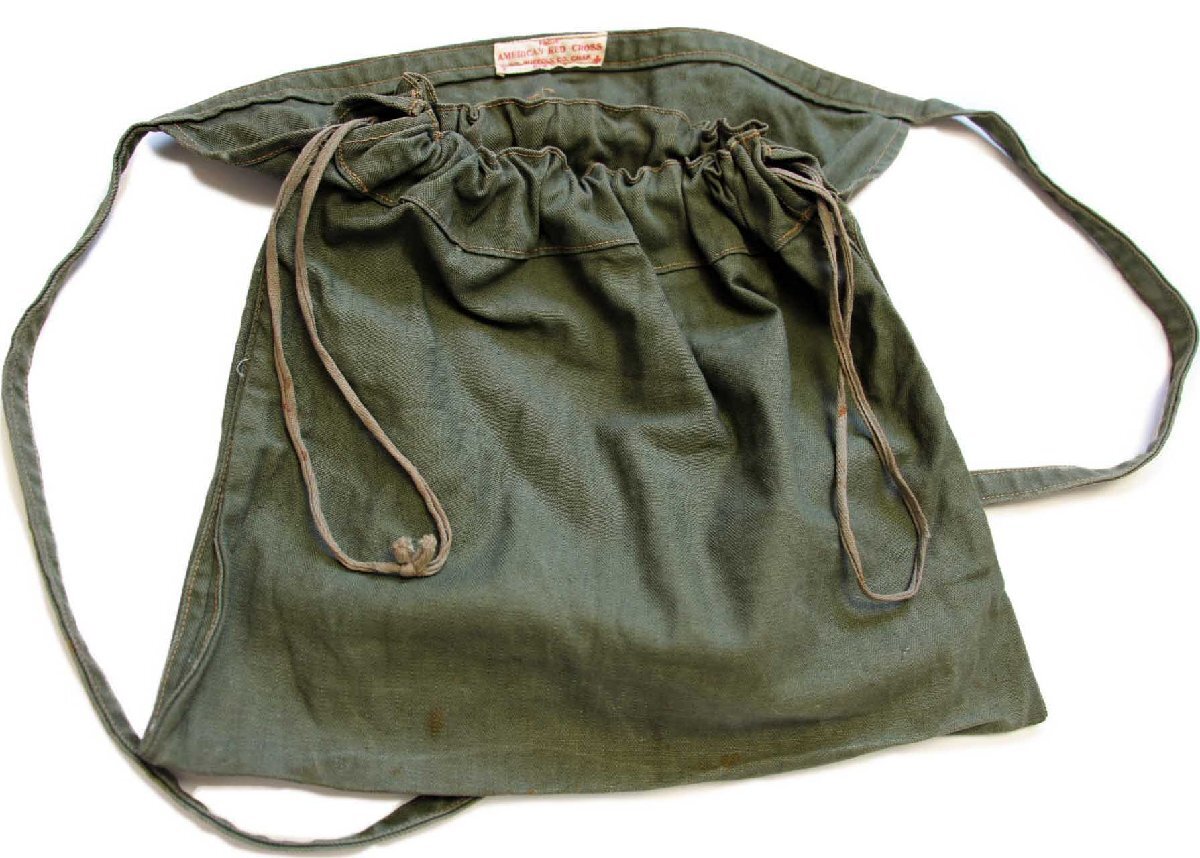40s AMERICAN RED CROSS HBT ヘリンボーンツイル エプロン バッグ