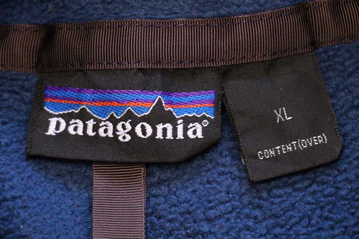 90s ポルトガル製 patagoniaパタゴニア フリース スナップT 薄紺 XL