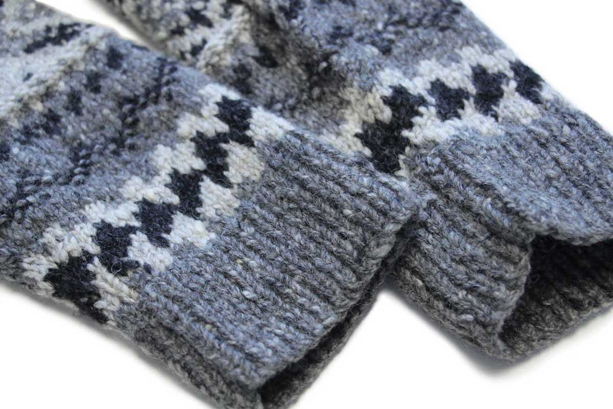 00s LAUREN ラルフローレン ショールカラー ノルディック柄 ウール