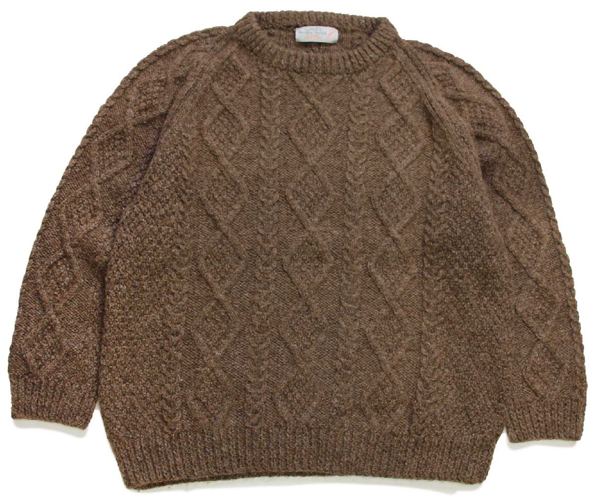 アイルランド製 Quill's ケーブル編み ウール ハンドニット セーター
