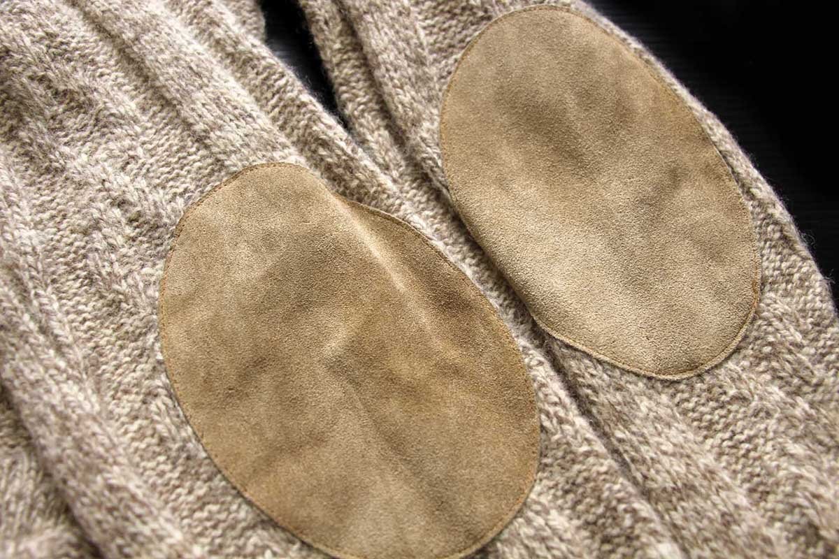 90s USA製 LANDS'ENDランズエンド ショールカラー エルボーパッチ