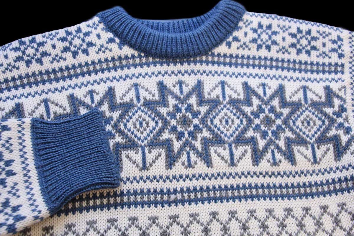 80s ノルウェー製 DALE OF NORWAY 雪柄 ノルディック柄 ウールニット