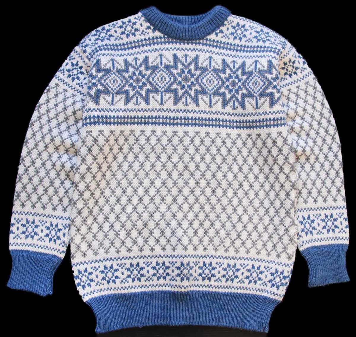 80s ノルウェー製 DALE OF NORWAY 雪柄 ノルディック柄 ウールニット