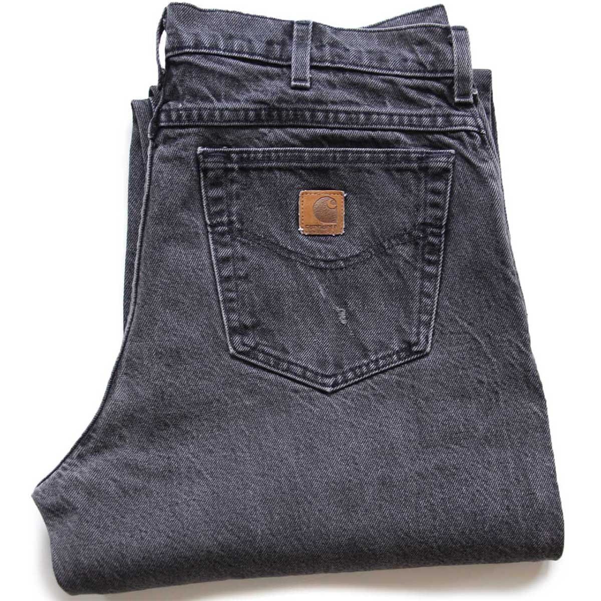 carharttカーハート ブリーチ ブラック デニムパンツ フェード w35