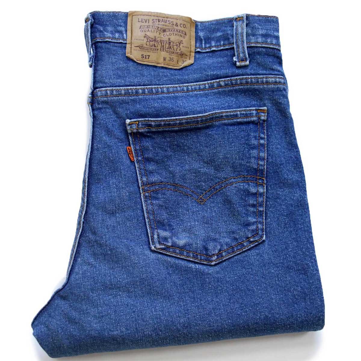90s USA製 Levi'sリーバイス 517 ストレッチ デニムパンツ W36 L30☆83