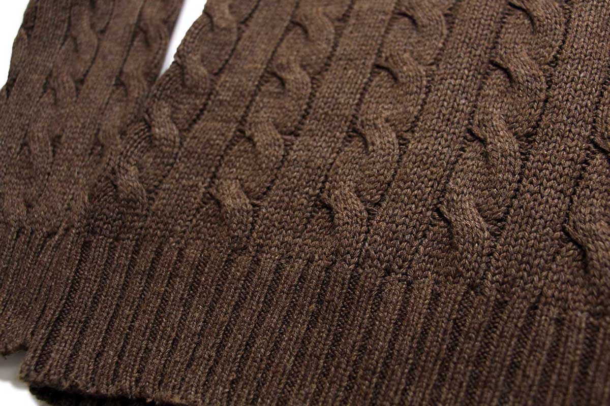 90s ポロ ラルフローレン ハイネック ケーブル編み シルクニット