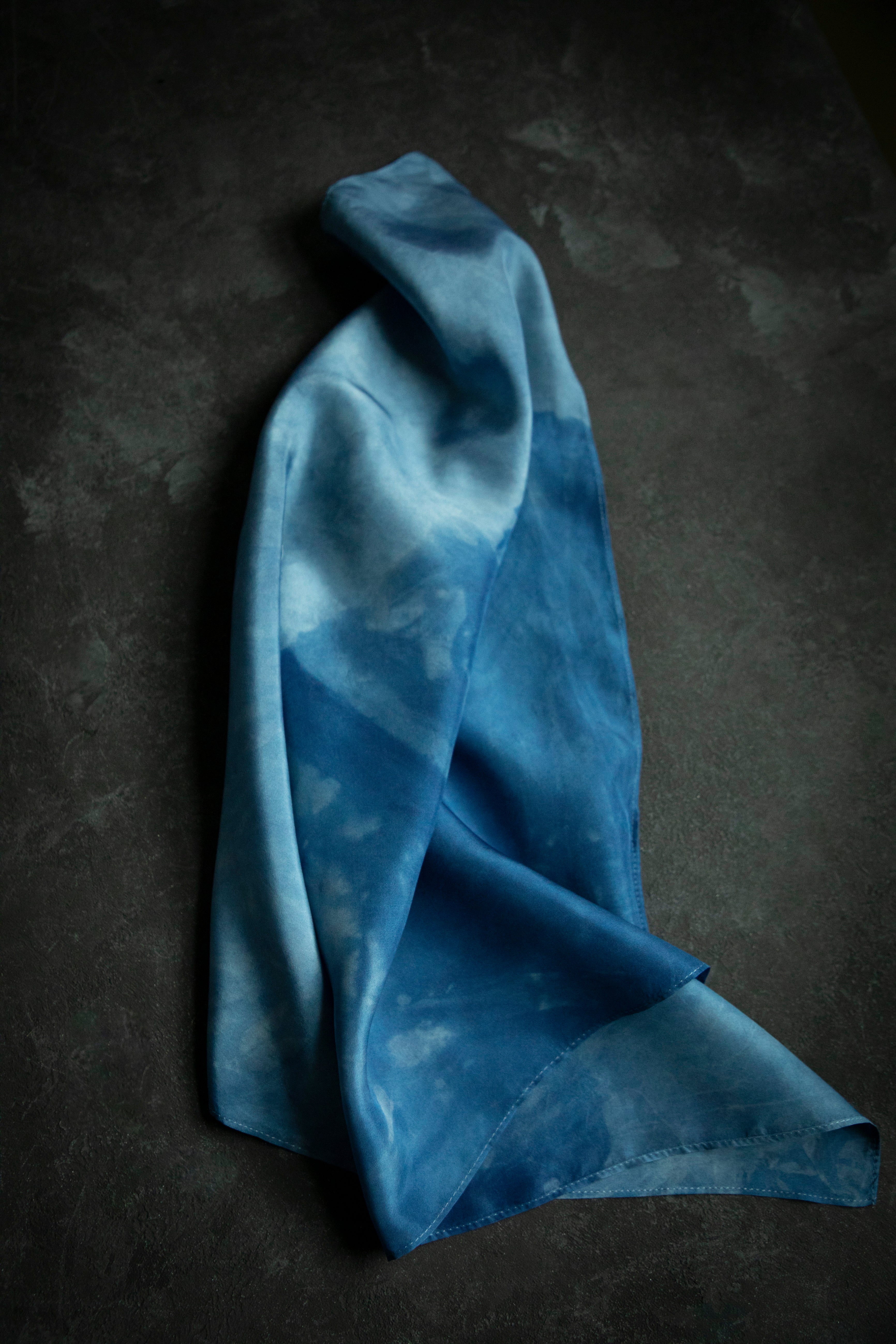 Original Eco-Print Silk Scarf 19 x 19