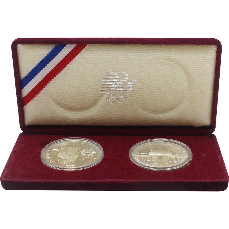 1983 & 1984 S Olympiad Silver $ 2pc Set PF | SilverTowne